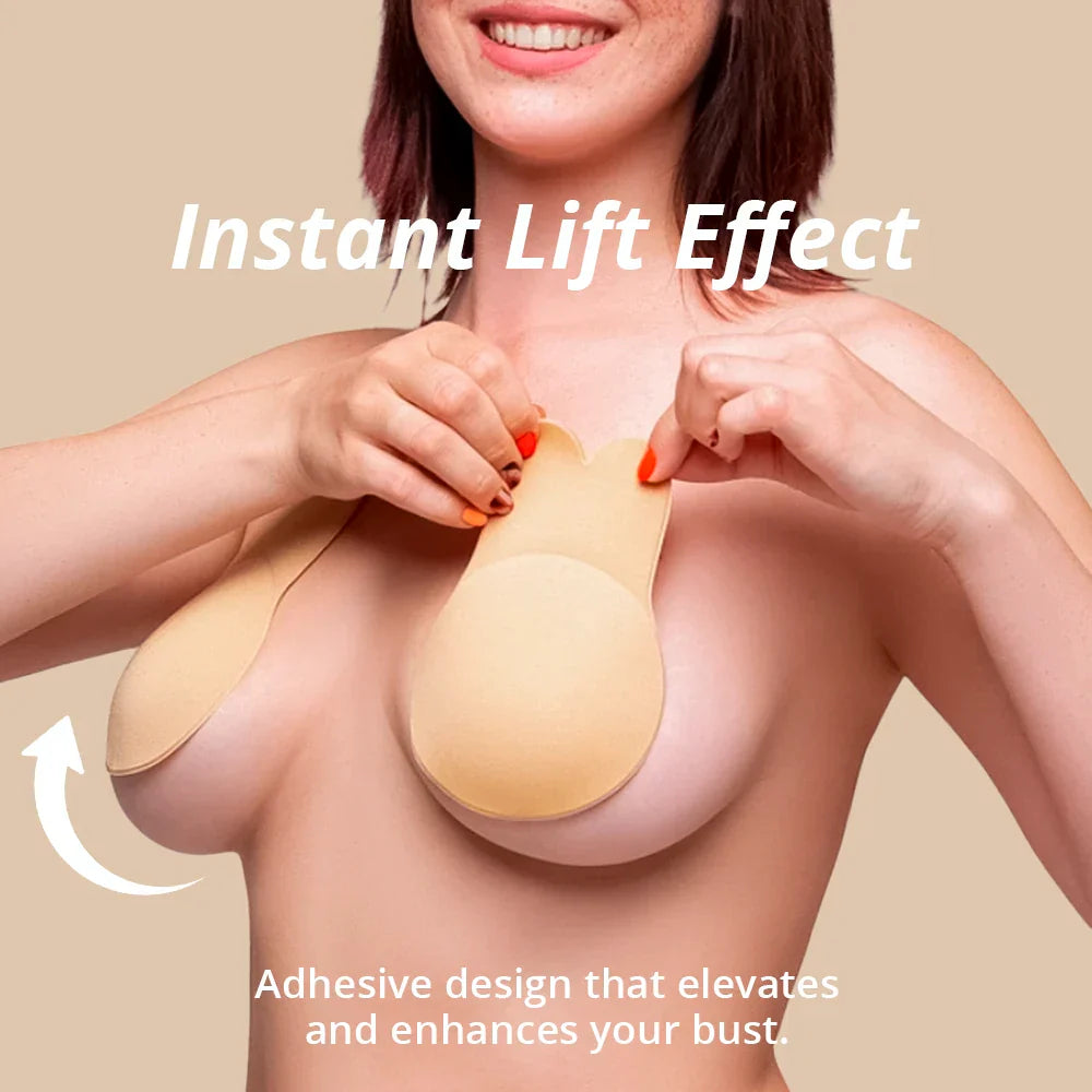 Adhesive Silicone Bra – Strapless Invisible Lift Bra for Backless & Strapless Outfits