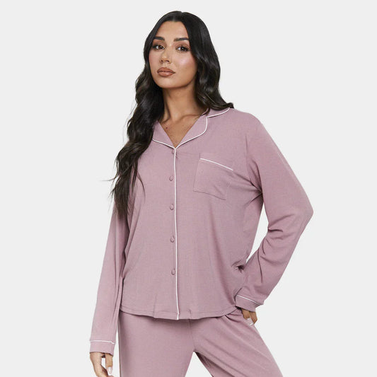 Casual Pyjama Shirt – Soft Relaxed-Fit Sleepwear Shirt for Women