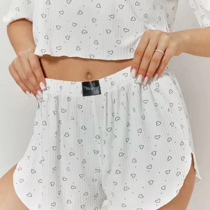 Dreams in Love Pyjama Set – Soft Cropped Tee & Shorts Sleepwear Set