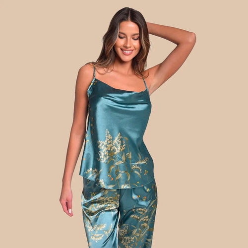 Serenity Silk Long Set – Elegant Long-Length Silky Pyjama Set for Women