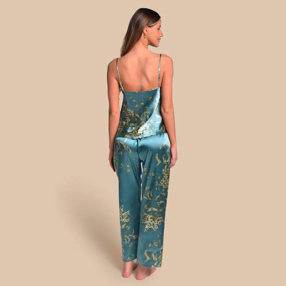 Serenity Silk Long Set – Elegant Long-Length Silky Pyjama Set for Women