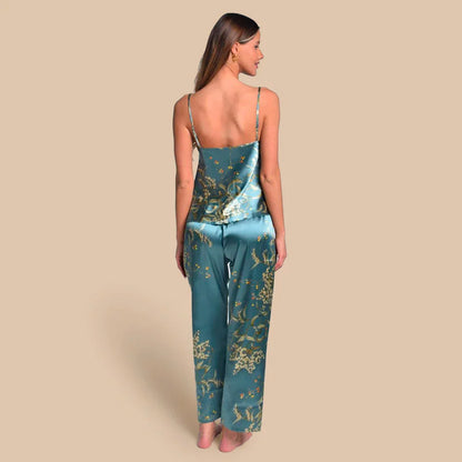 Serenity Silk Long Set – Elegant Long-Length Silky Pyjama Set for Women