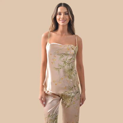 Serenity Silk Long Set – Elegant Long-Length Silky Pyjama Set for Women