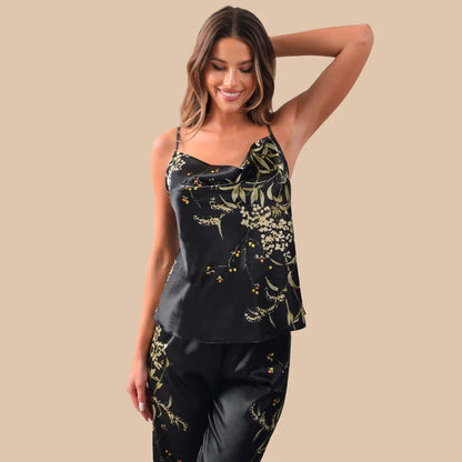 Serenity Silk Long Set – Elegant Long-Length Silky Pyjama Set for Women